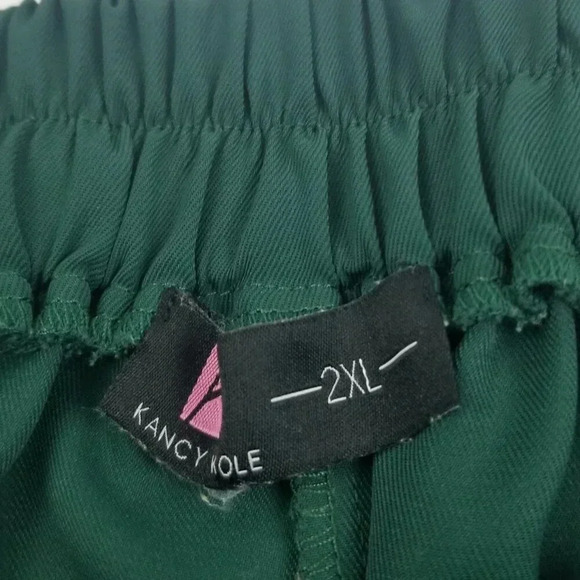 Kancy Kole Bundle Women's High-waisted Flared Skirts Beige, Navy Blue, Green 2X - Picture 5 of 16